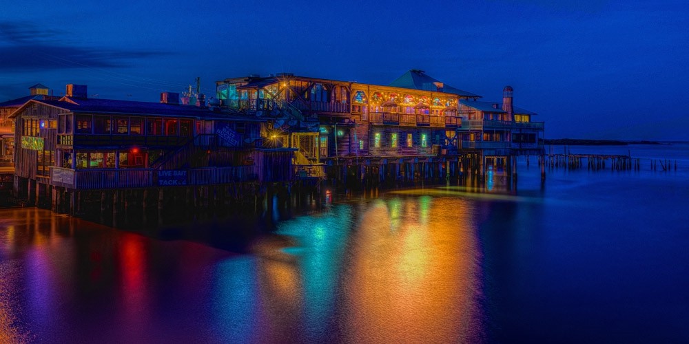 A look at Dock Street at night