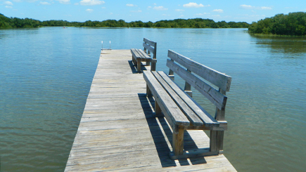 sitting area on the pier